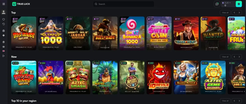 True Luck Casino Spiele